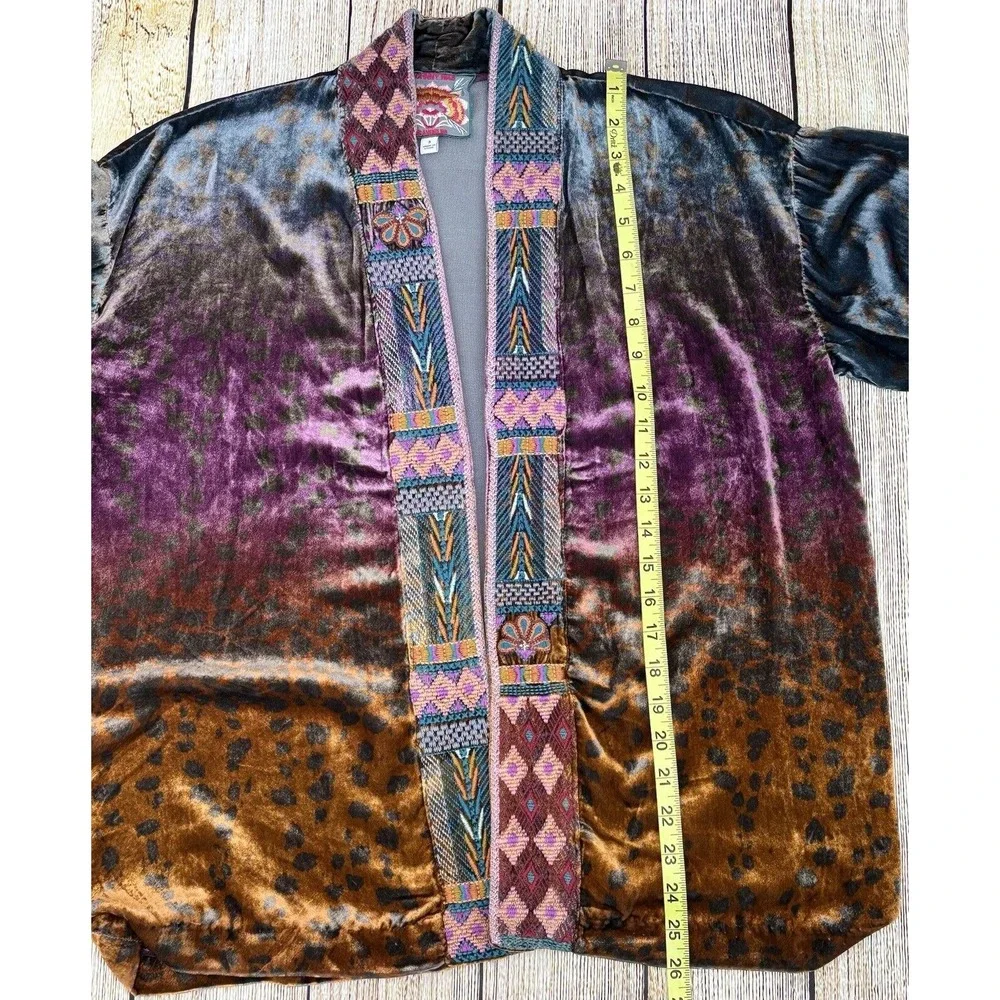 Johnny Was Ombre Cheetah Velvet Jacket and Pants Loungewear Set Size Small NWT - Picture 11 of 16